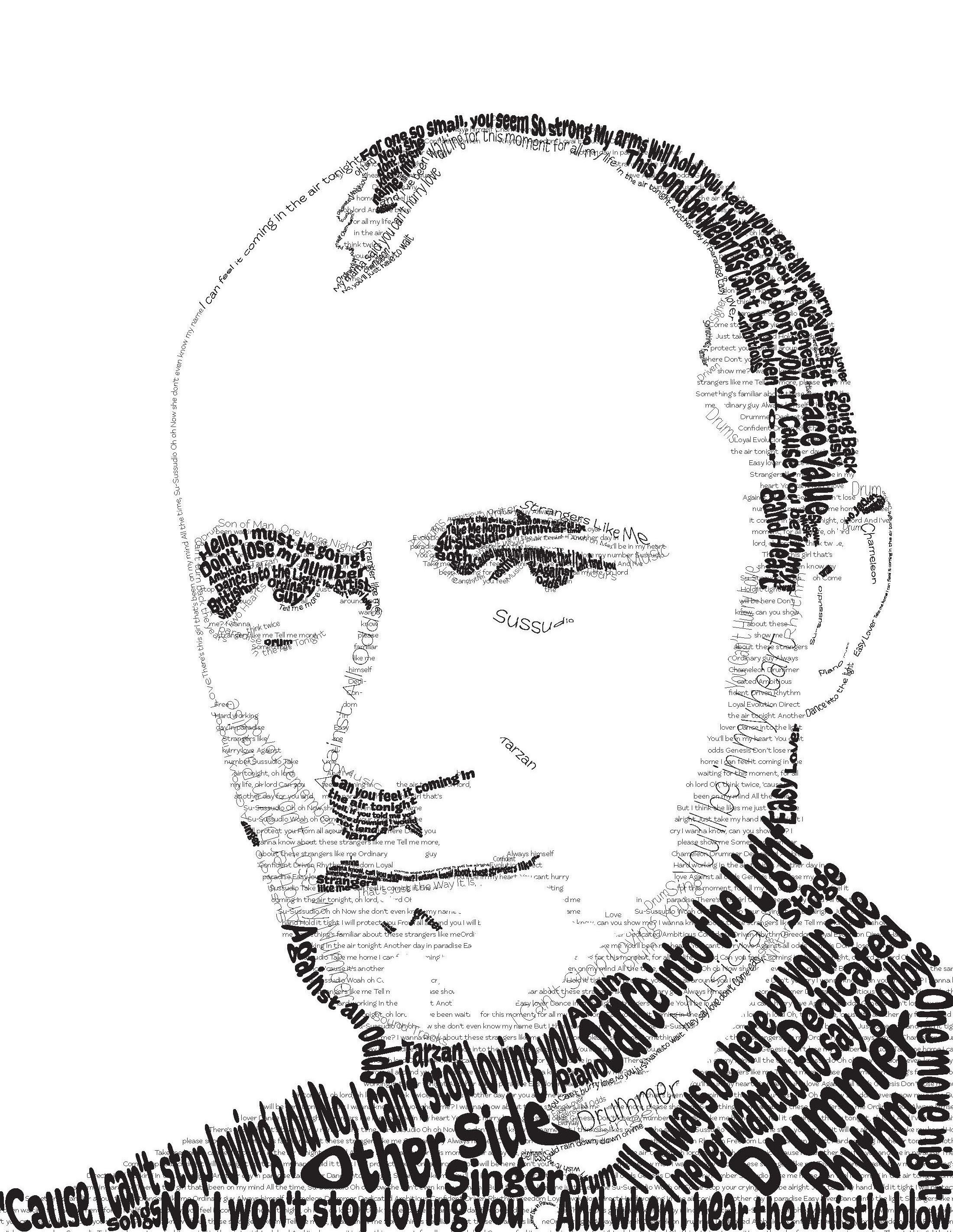 Phil Collins Typography Portrait